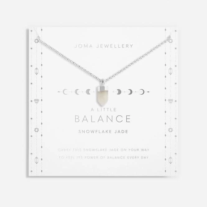 Affirmation Crystal Balance Snowflake Jade Silver 46cm   5cm Necklace 6147