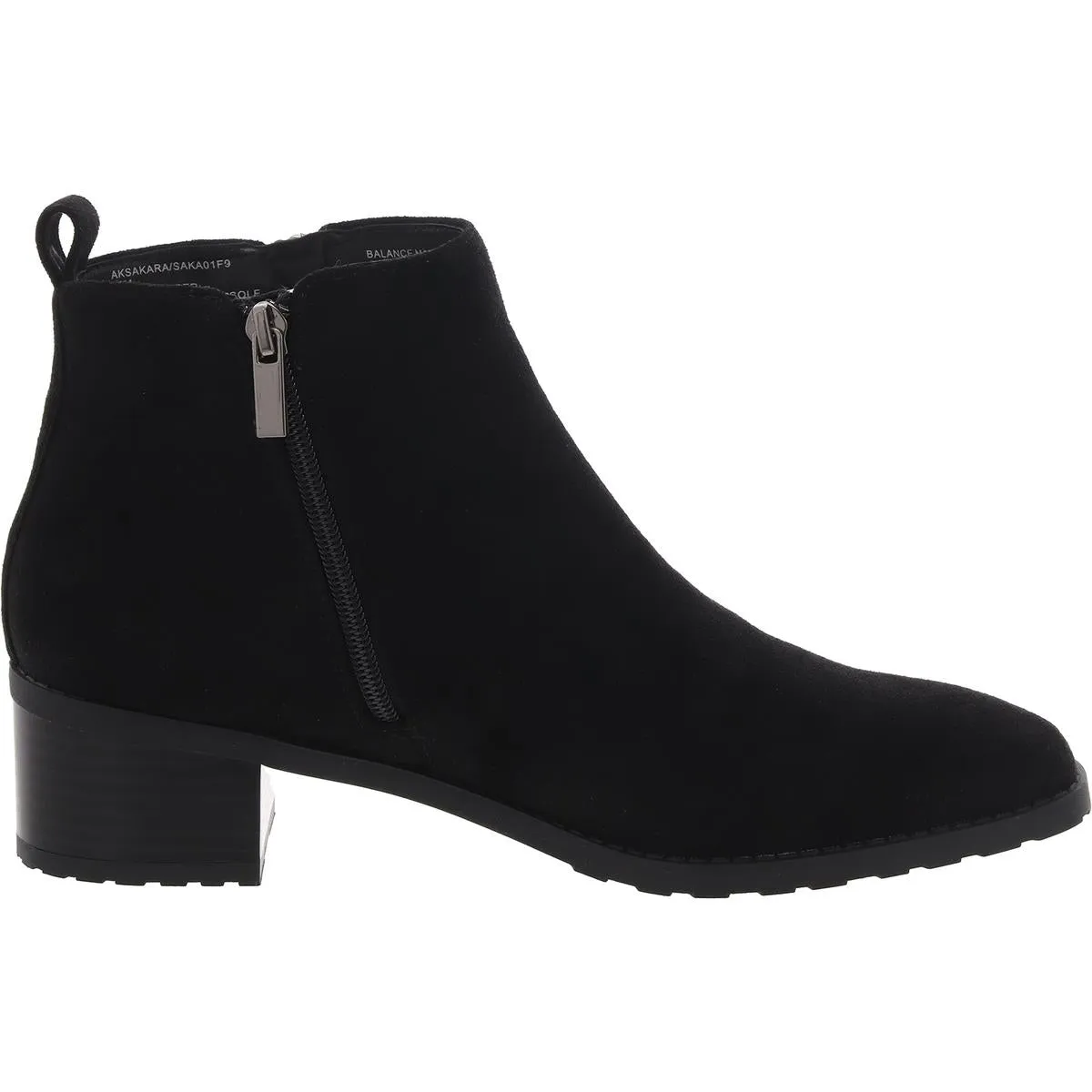 AKSAKARA Womens Double Zipper Faux Suede Ankle Boots