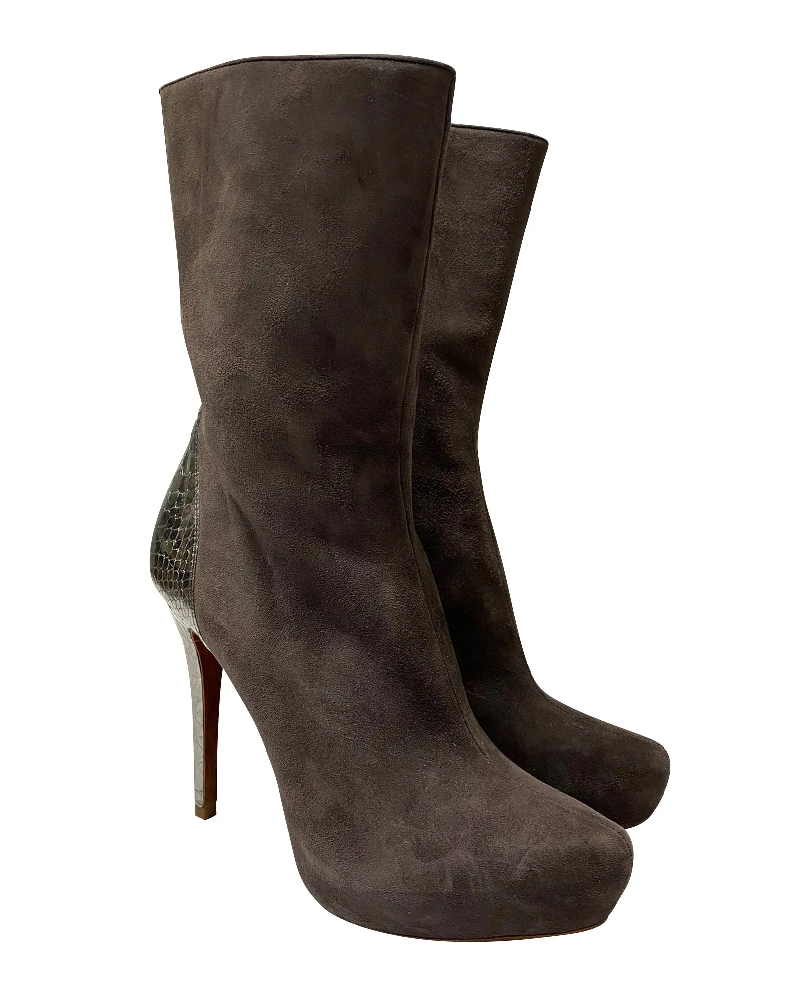 Alexandre Birman Sock Boots in Brown Suede
