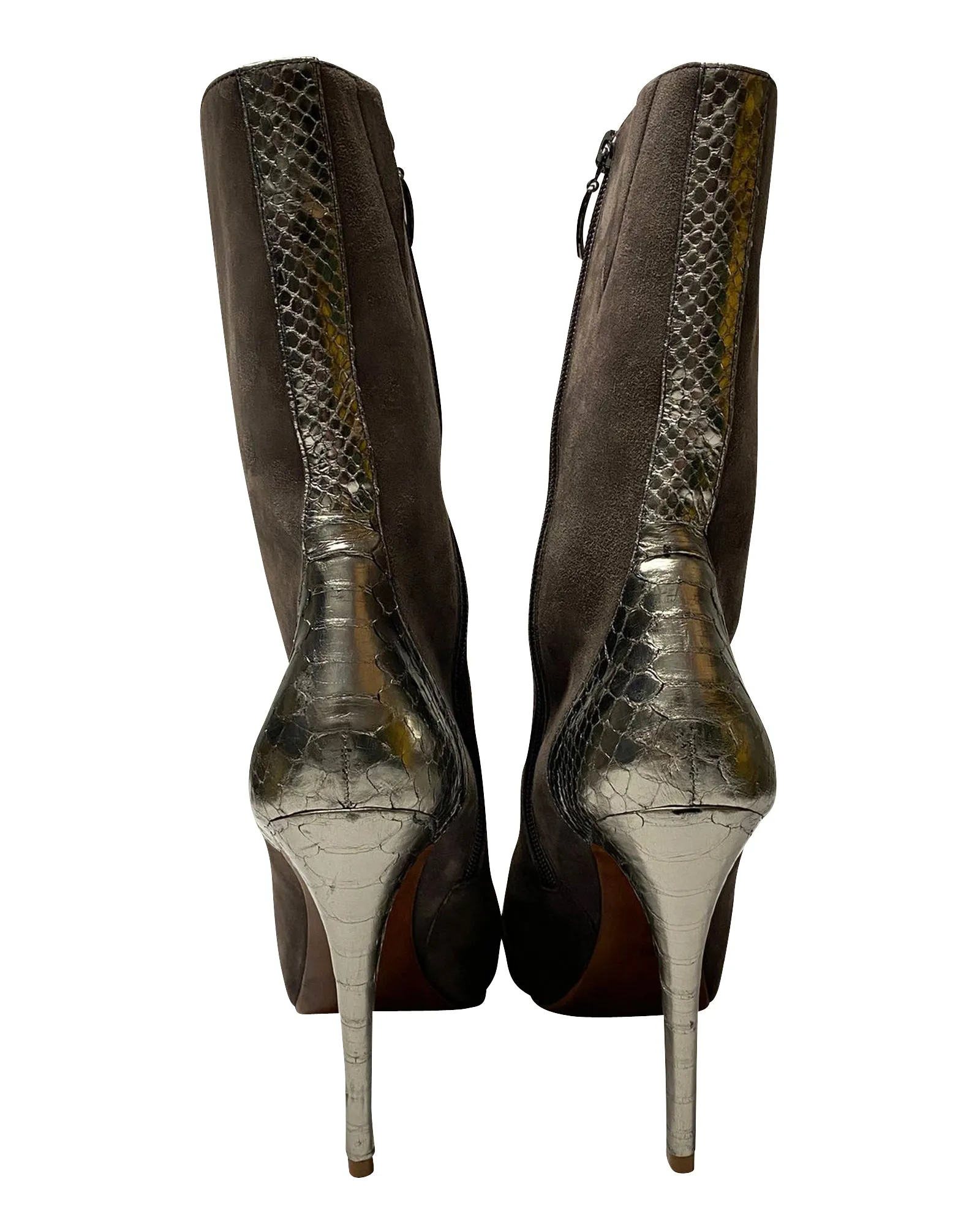 Alexandre Birman Sock Boots in Brown Suede