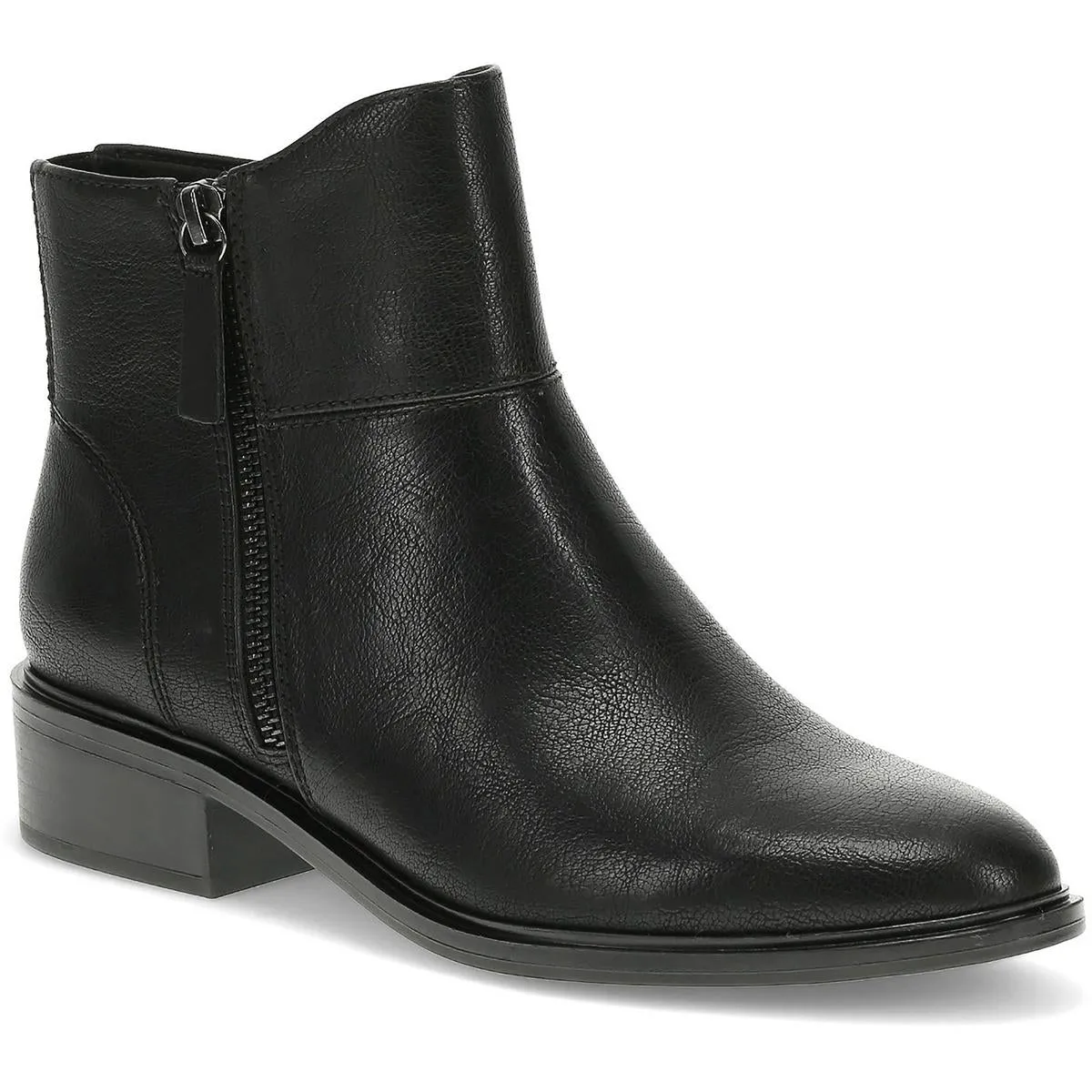Alna Womens Double Zipper Faux Leather Ankle Boots