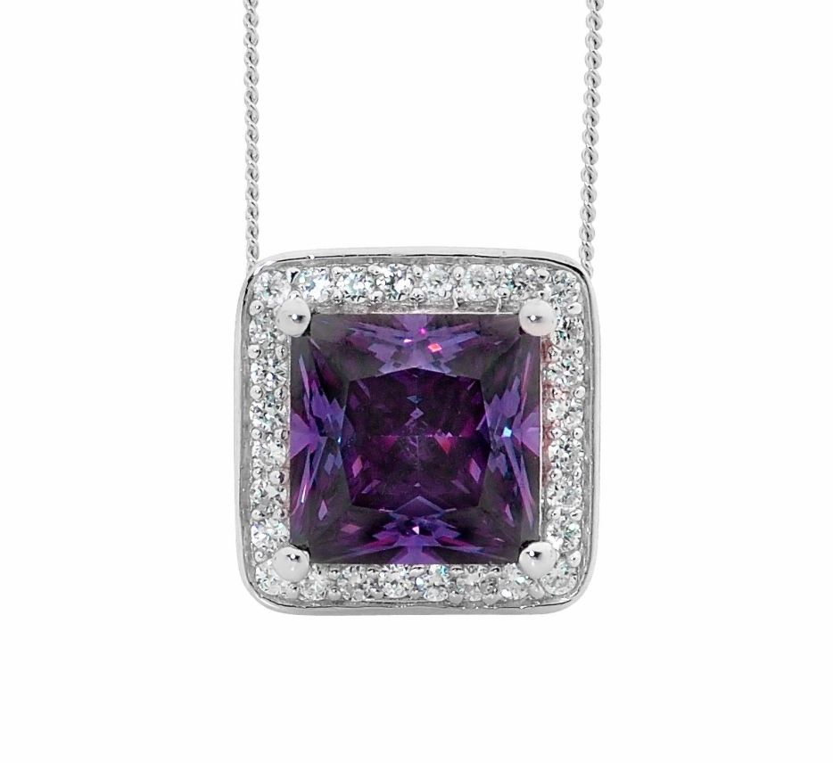 Amethyst CZ w/ White CZ Claw Halo - Earring/ Necklace