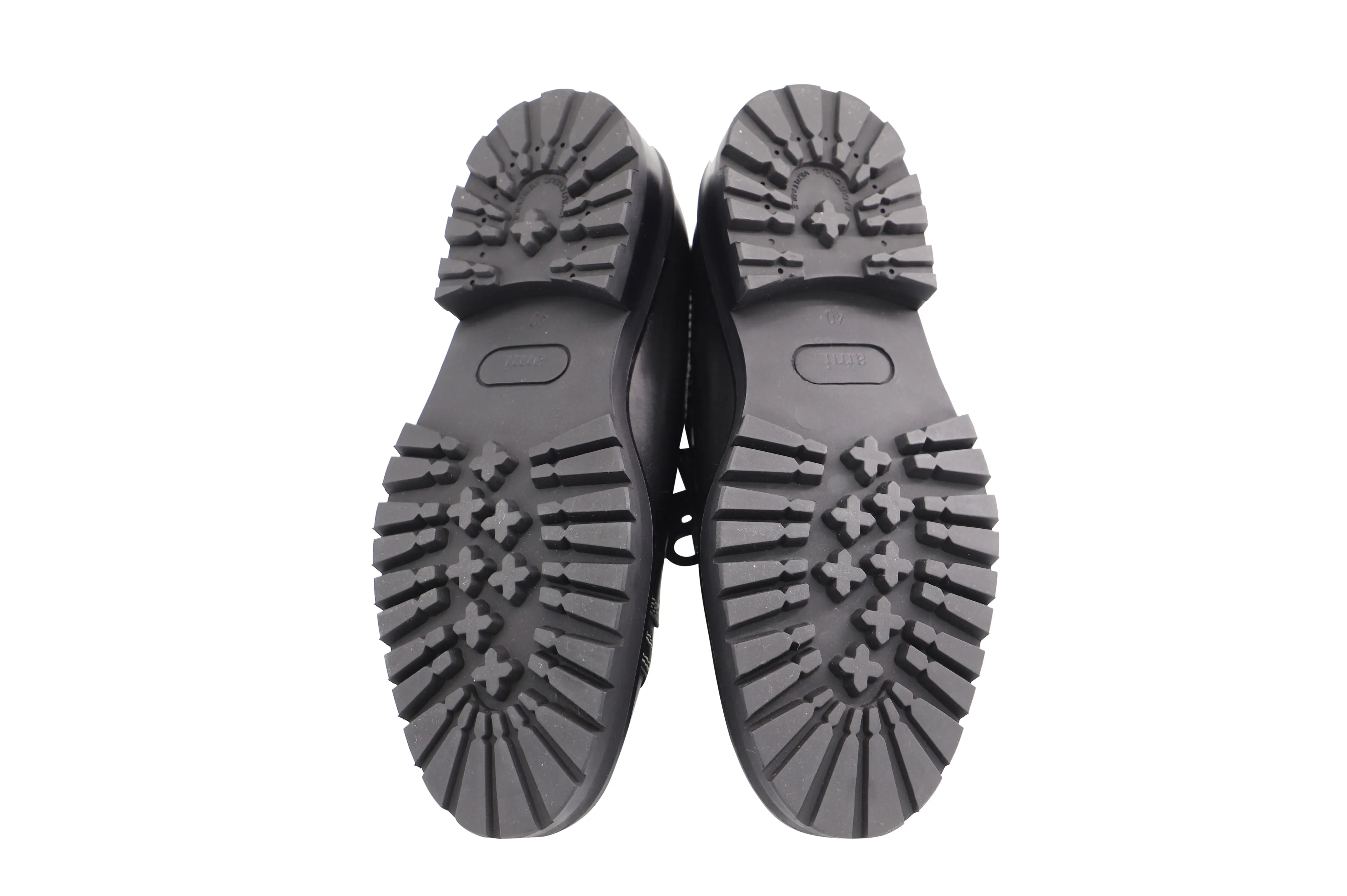 AMI Paris contrast stitch Worker Derbys in Black Leather