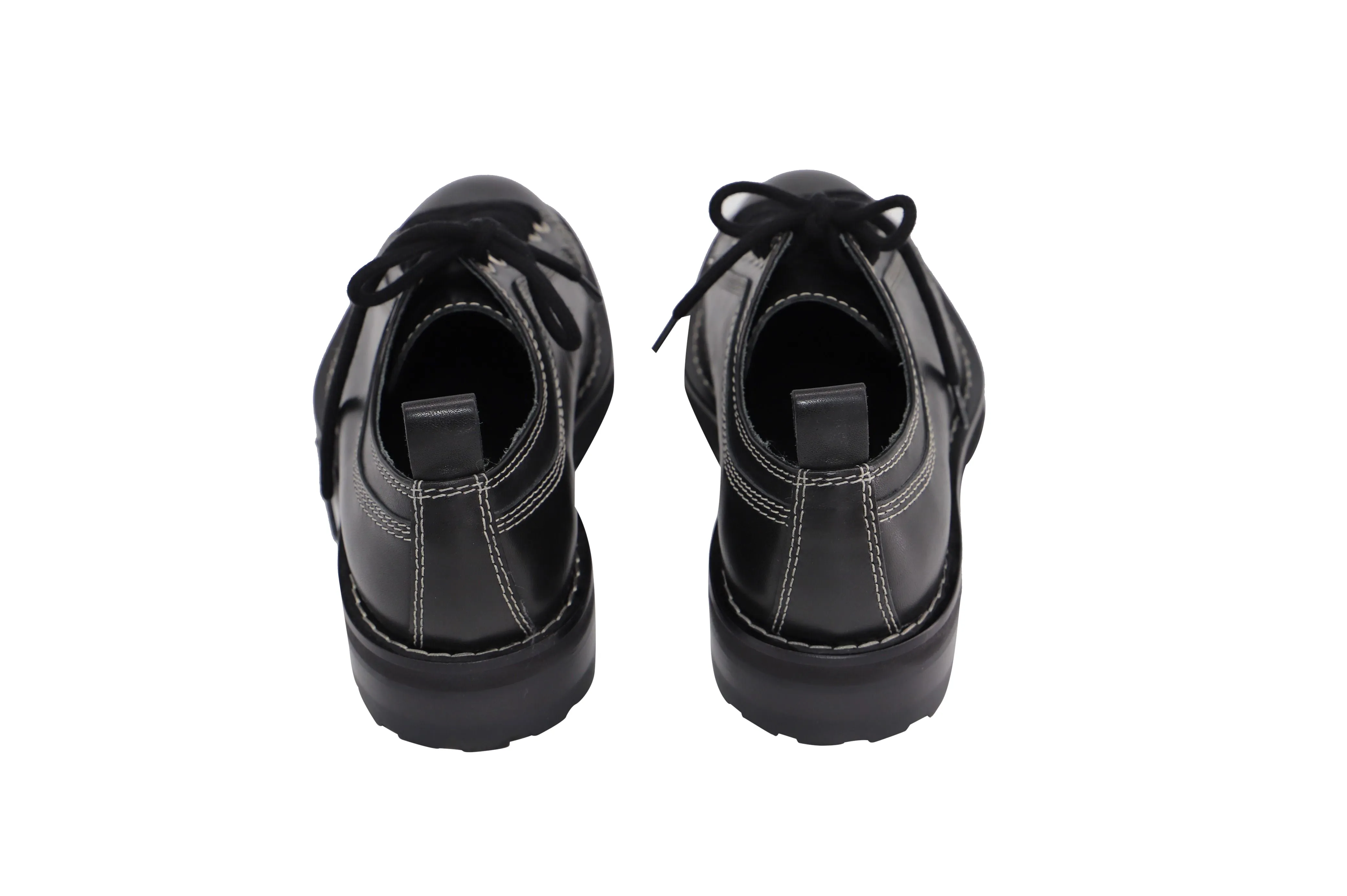 AMI Paris contrast stitch Worker Derbys in Black Leather
