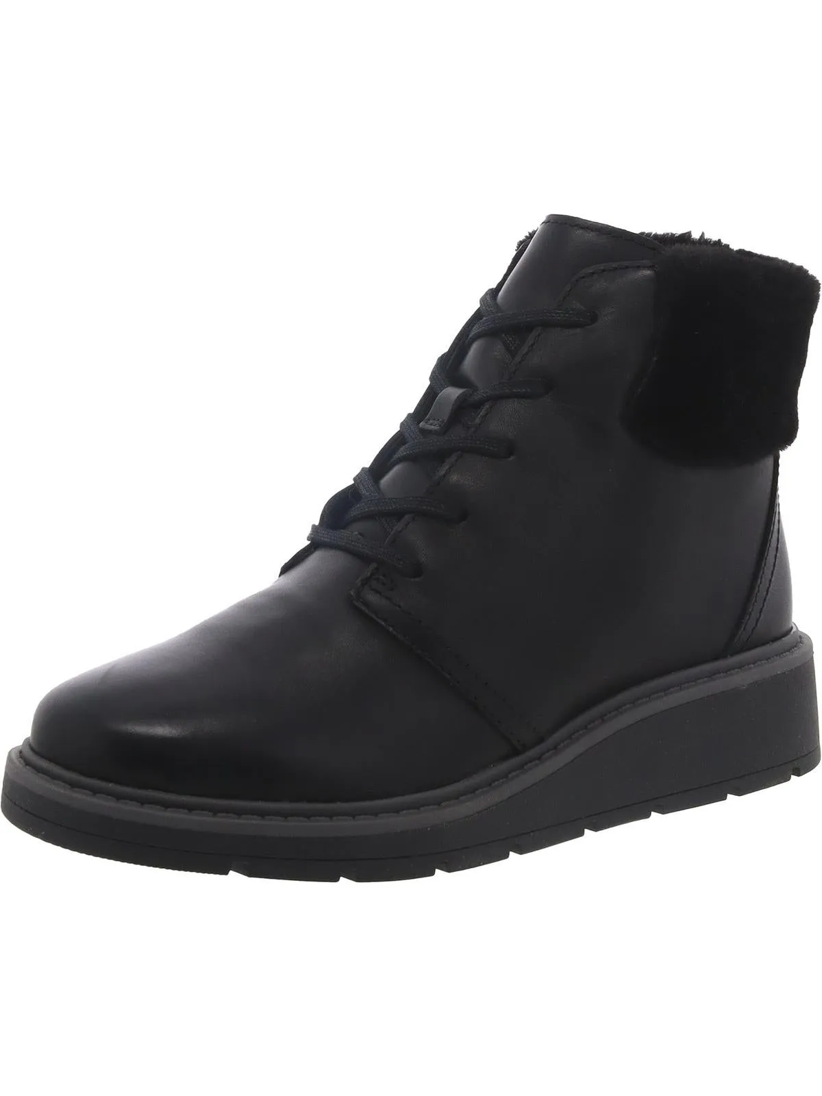 Andie Go Womens Leather Lace Up Ankle Boots