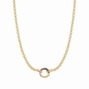 Ania Haie Gold Chain Rainbow Connector Necklace N048-07G