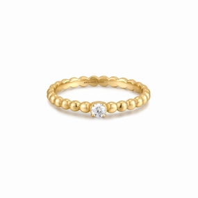 Ania Haie Gold Cubic Zirconia Round Dome Ring R059-01G