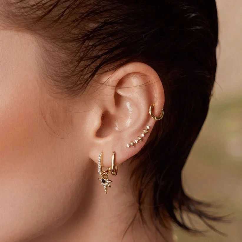 Ania Haie Gold Multi Sparkle Climber Studs E061-04G