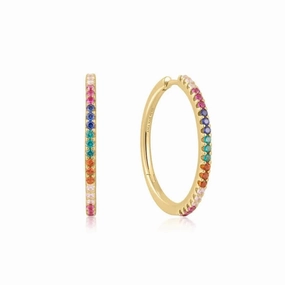 Ania Haie Gold Rainbow Pav Hoop Earrings E052-01G