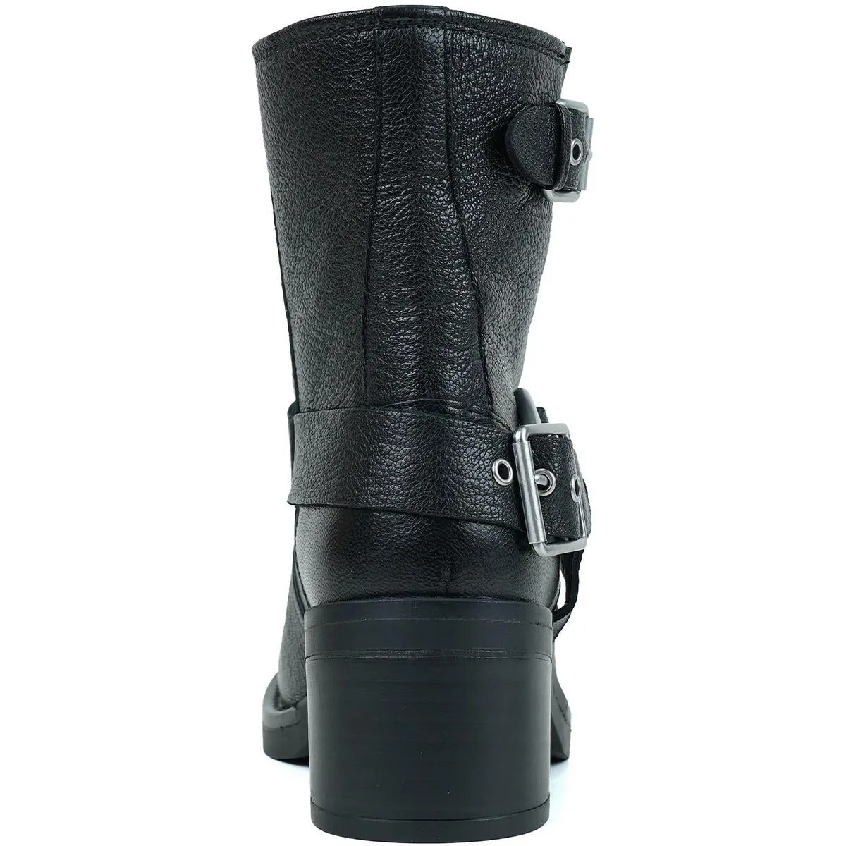 APXJUL24 Womens Buckle Leather Chelsea Boots