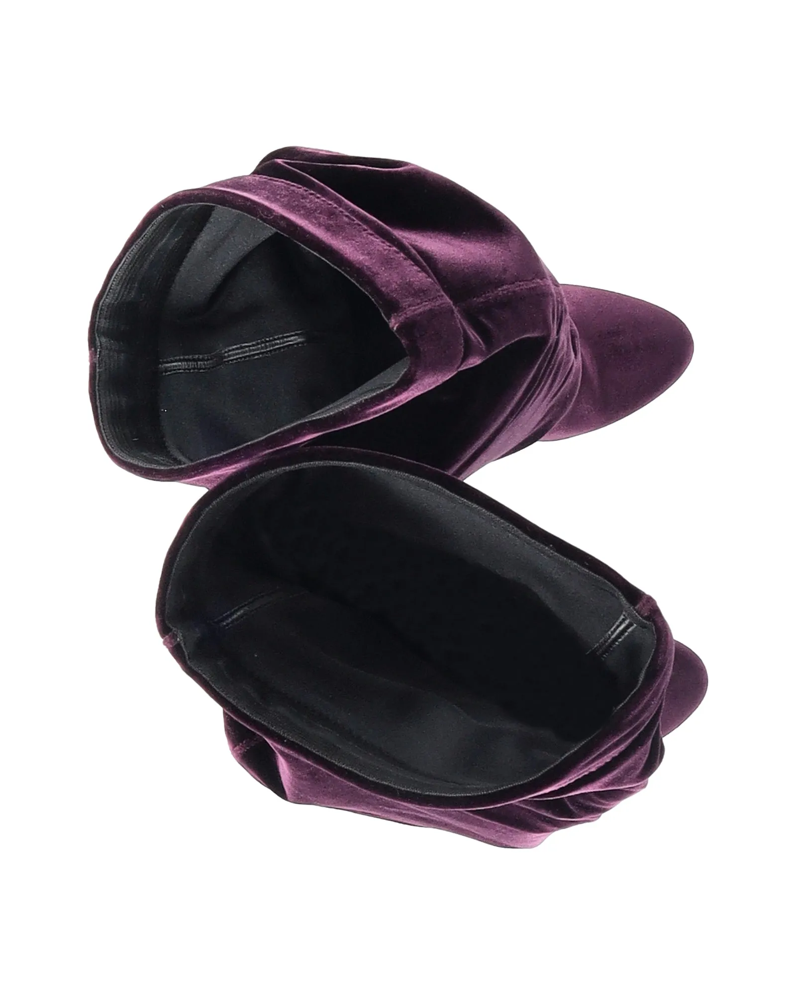 Aquazzura Knee Boots in Violet Velvet