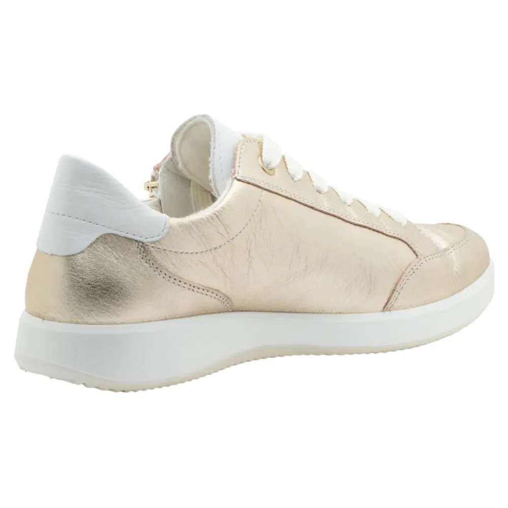 Ara Ramona Platinum/White Metallic Side Zip Sneaker (Women's)