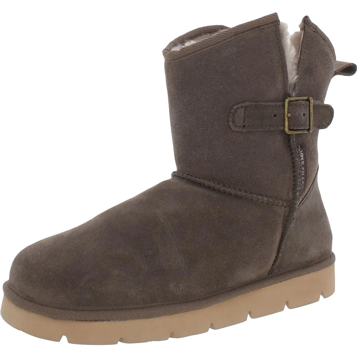 Argali Buckle Womens Suede Cold Weather Shearling Boots