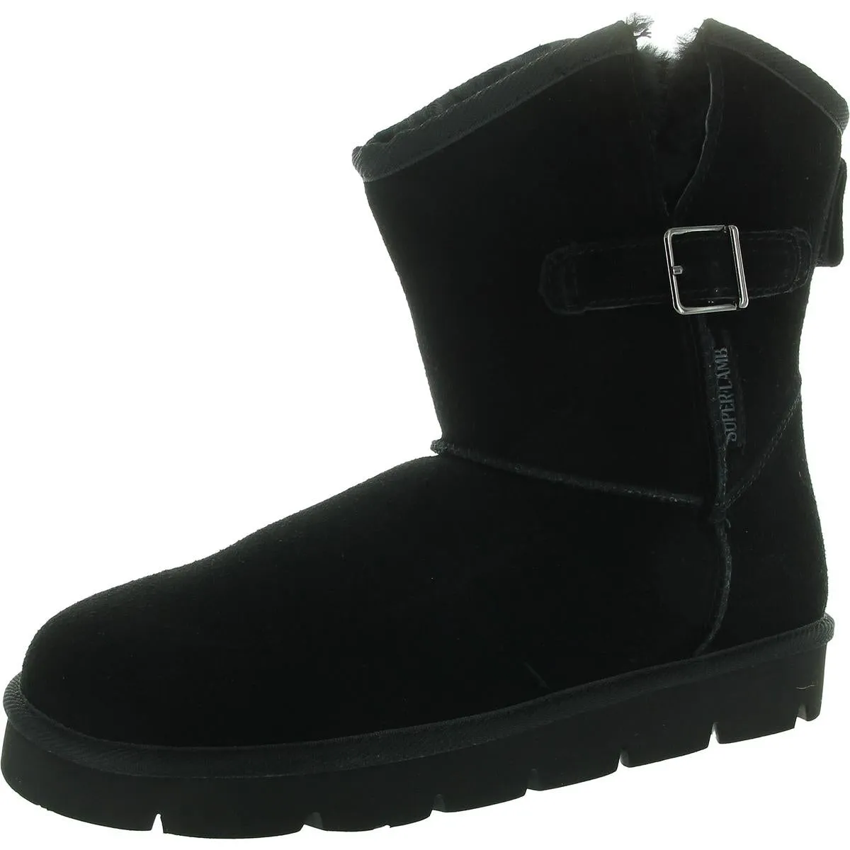 Argali Buckle Womens Suede Cold Weather Shearling Boots