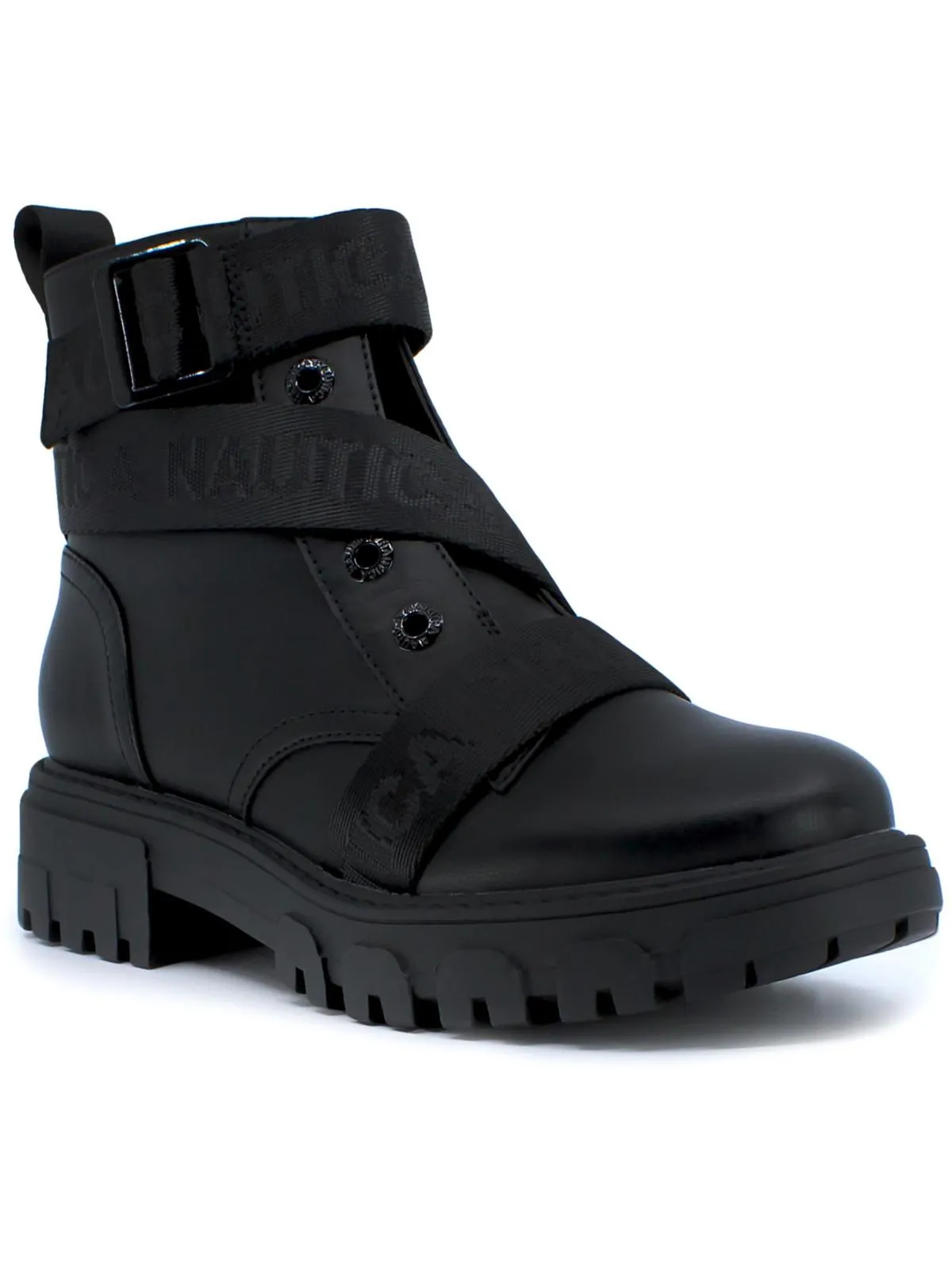 Arlette Womens Laceless Faux Leather Ankle Boots