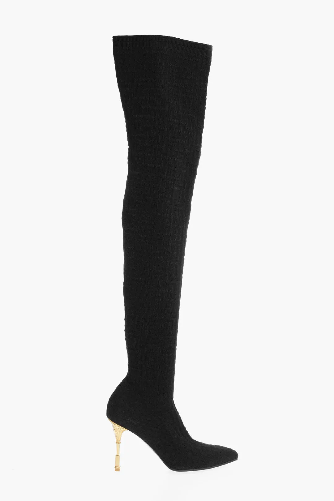 Balmain Monogrammed Over-The-Knee Boots