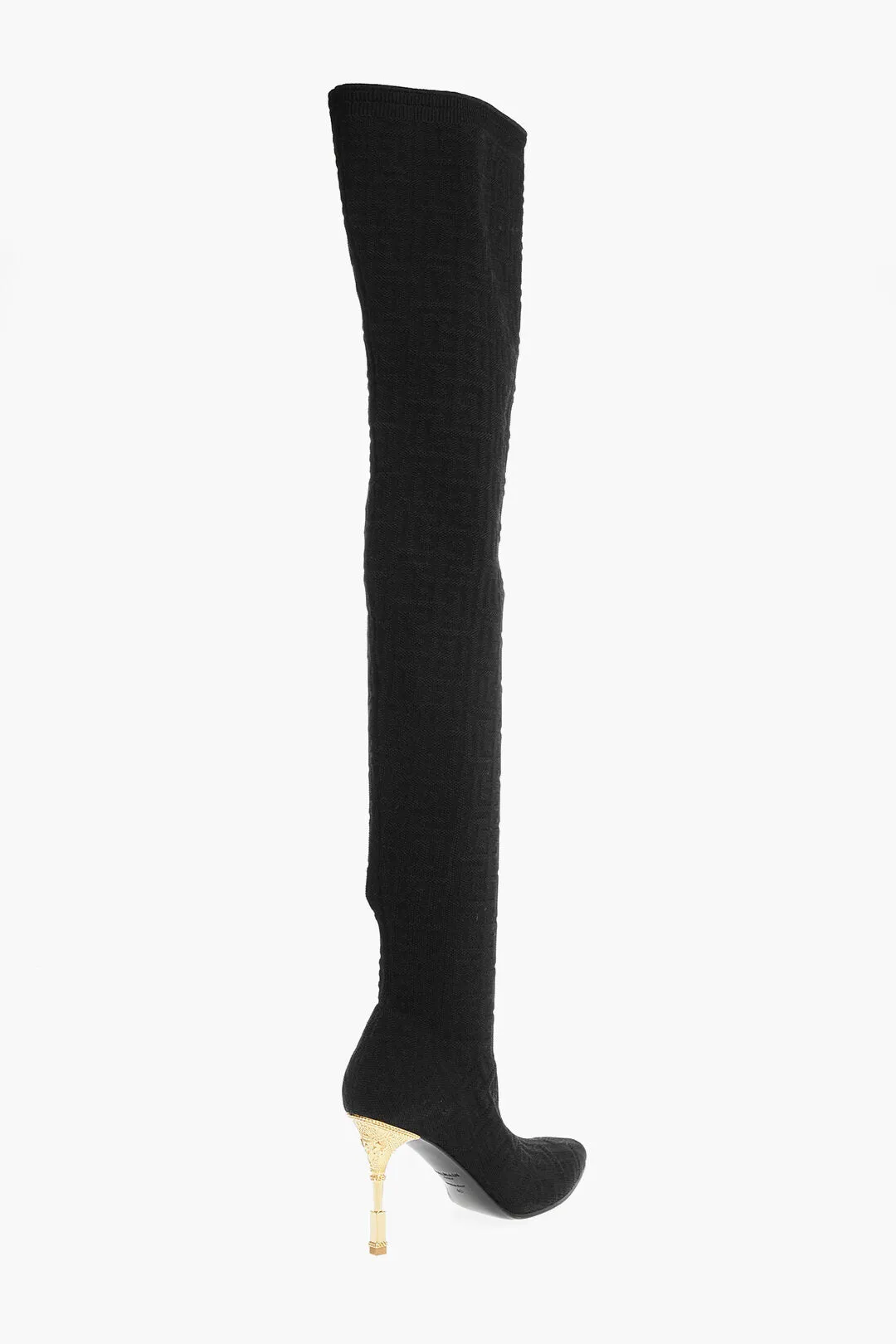 Balmain Monogrammed Over-The-Knee Boots