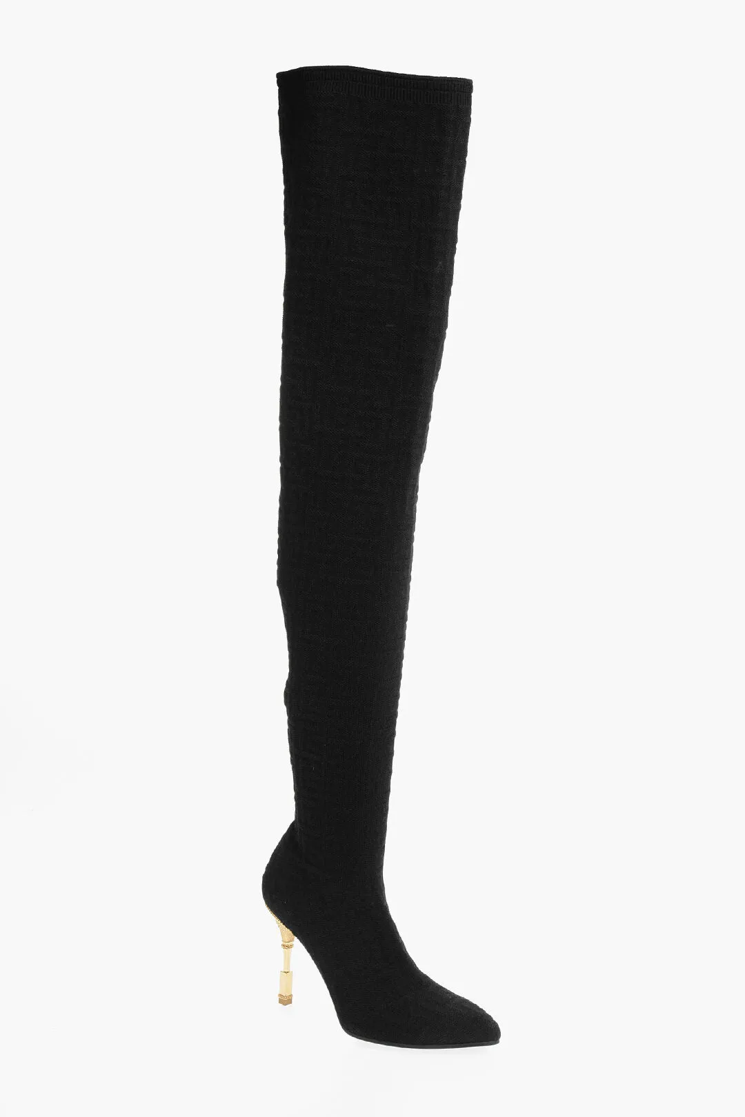 Balmain Monogrammed Over-The-Knee Boots