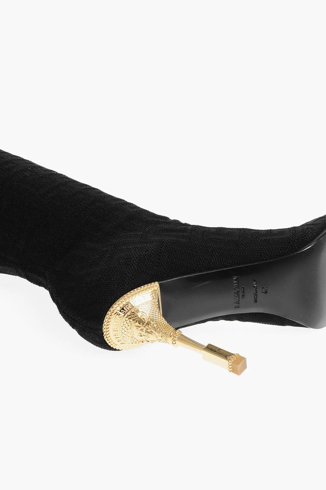 Balmain Monogrammed Over-The-Knee Boots
