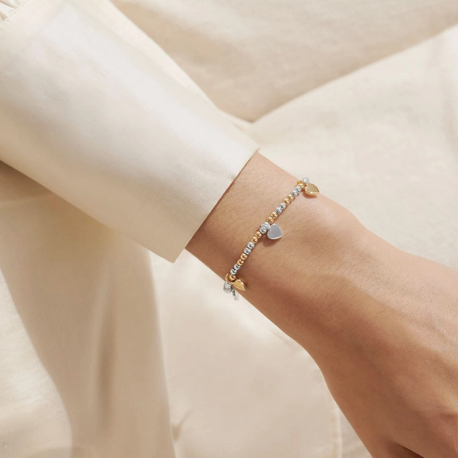 Bar Hearts Silver & Gold Plated Bracelet 8729