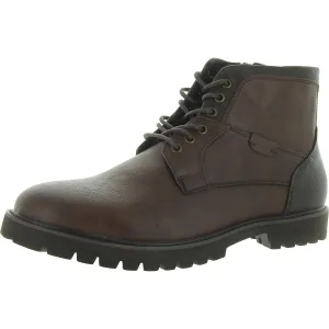 Barkely Mens Faux Leather Ankle Chukka Boots