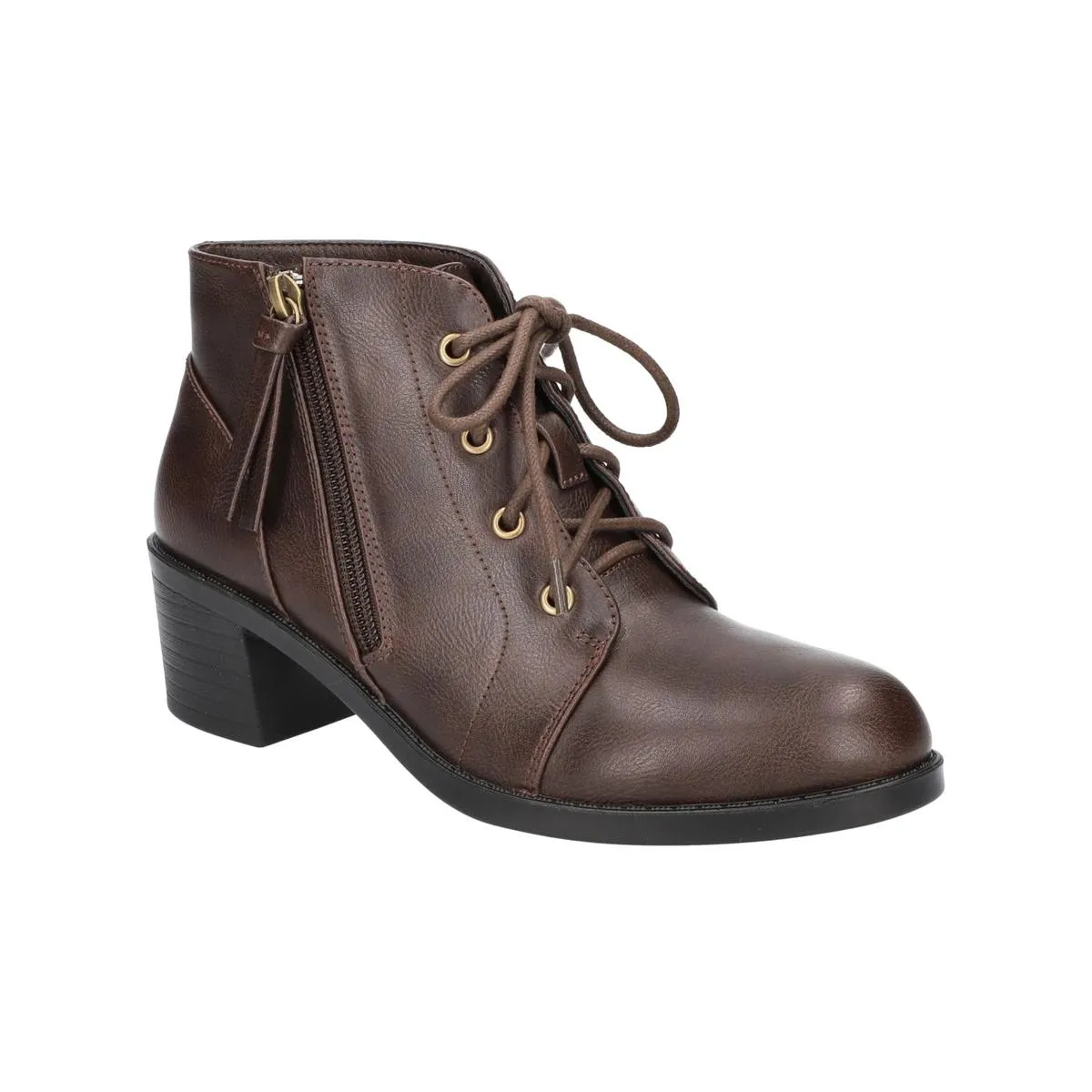 Becker Womens Faux Leather Ankle Booties