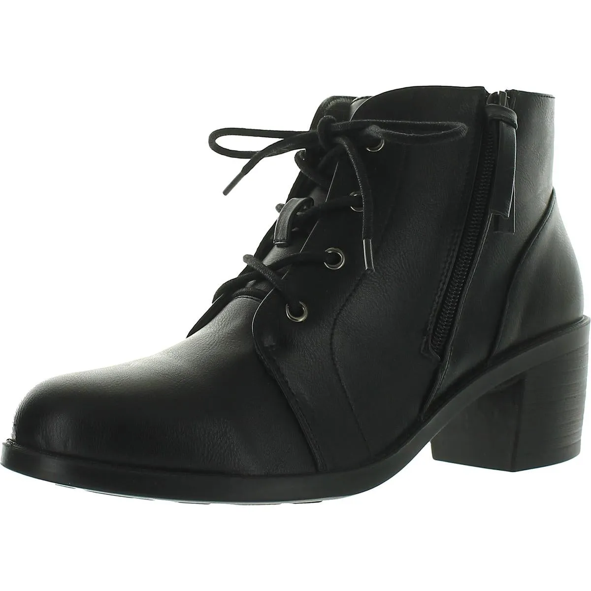 Becker Womens Faux Leather Ankle Booties