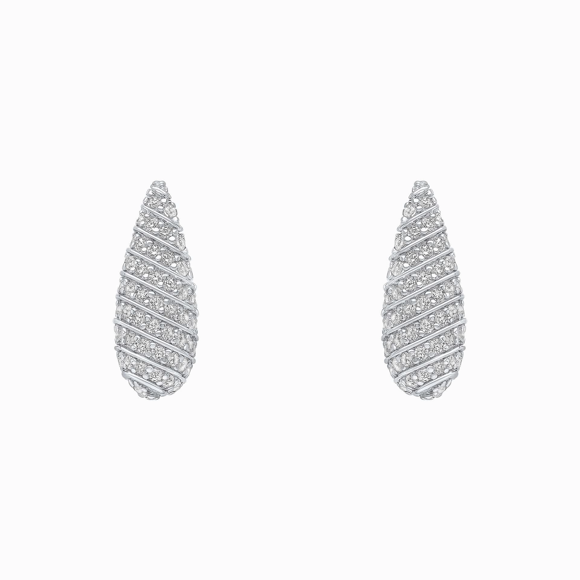 Beginnings Sterling Silver Cubic Zirconia White Earrings E6476C