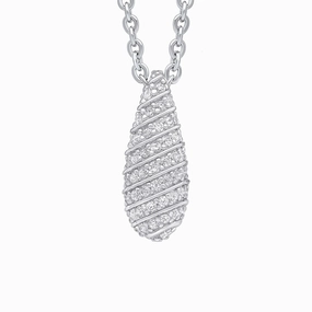 Beginnings Sterling Silver Cubic Zirconia White Pendant P5447C
