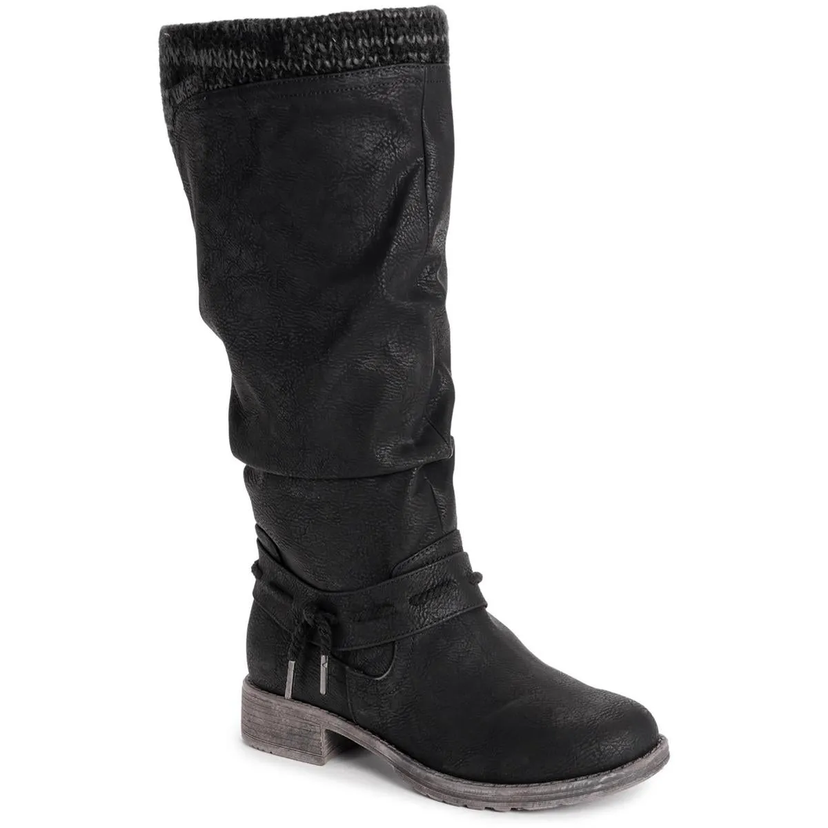 Bianca Briana Womens Faux Leather Zipper Knee-High Boots
