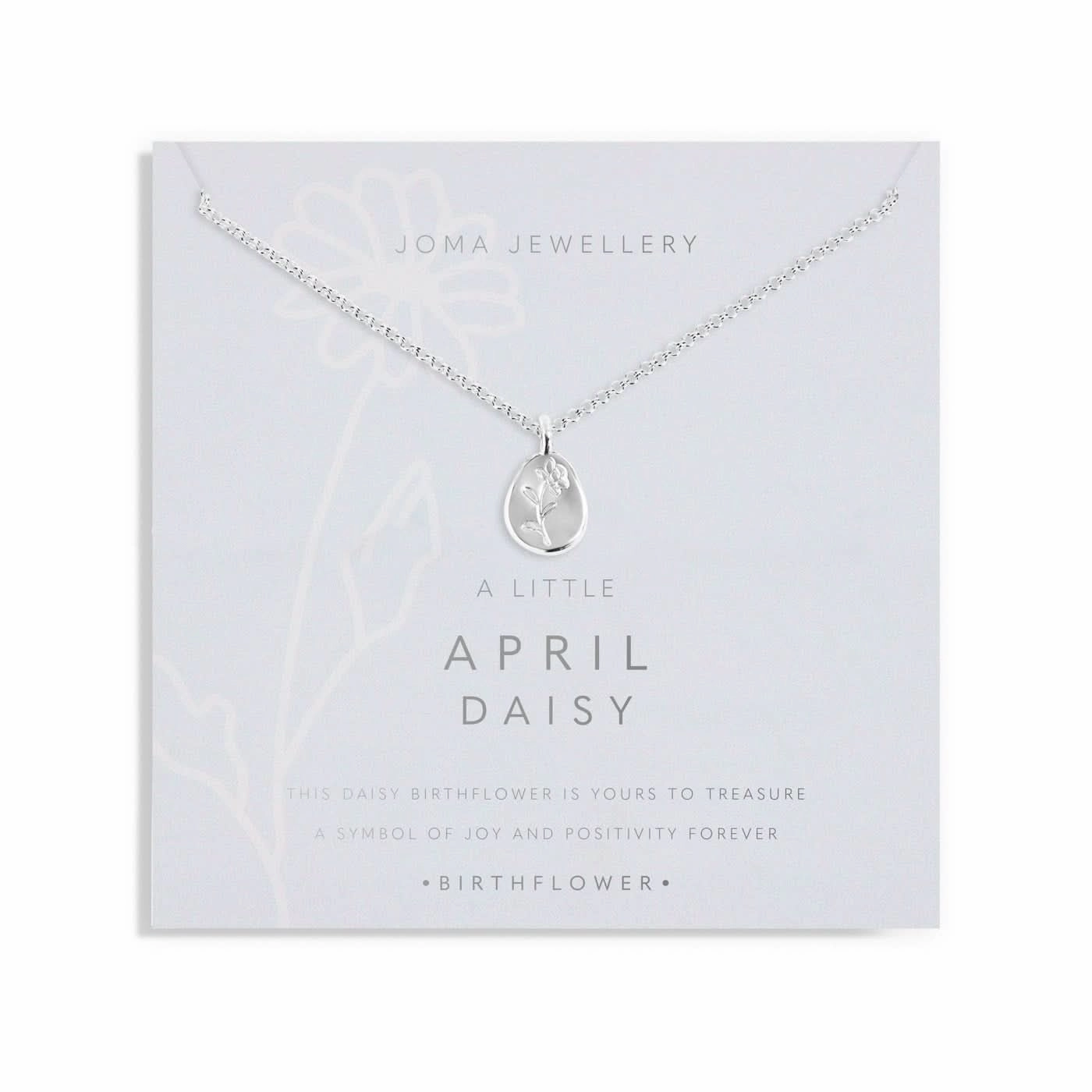 Birth Flower A Little April Daisy Silver Plated Necklace 7462