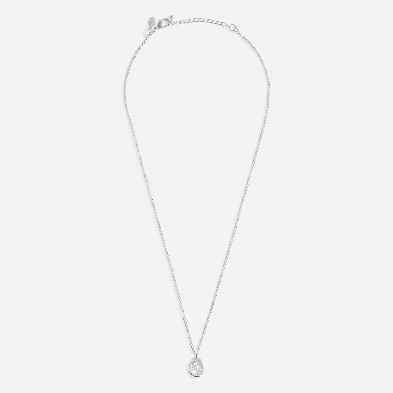 Birth Flower A Little February Violet Silver Plated Necklace 7460
