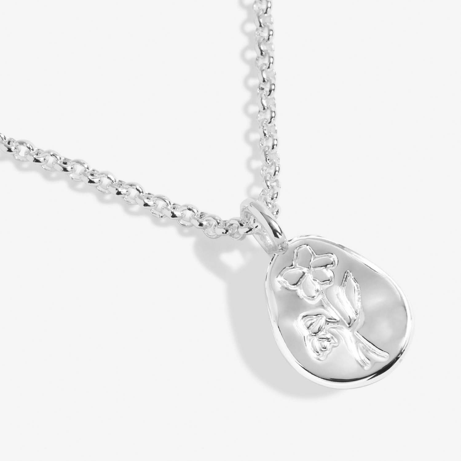 Birth Flower A Little February Violet Silver Plated Necklace 7460