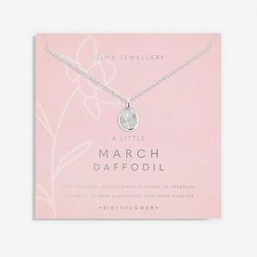 Birth Flower A Little March Daffodil Silver Plated Necklace 7461