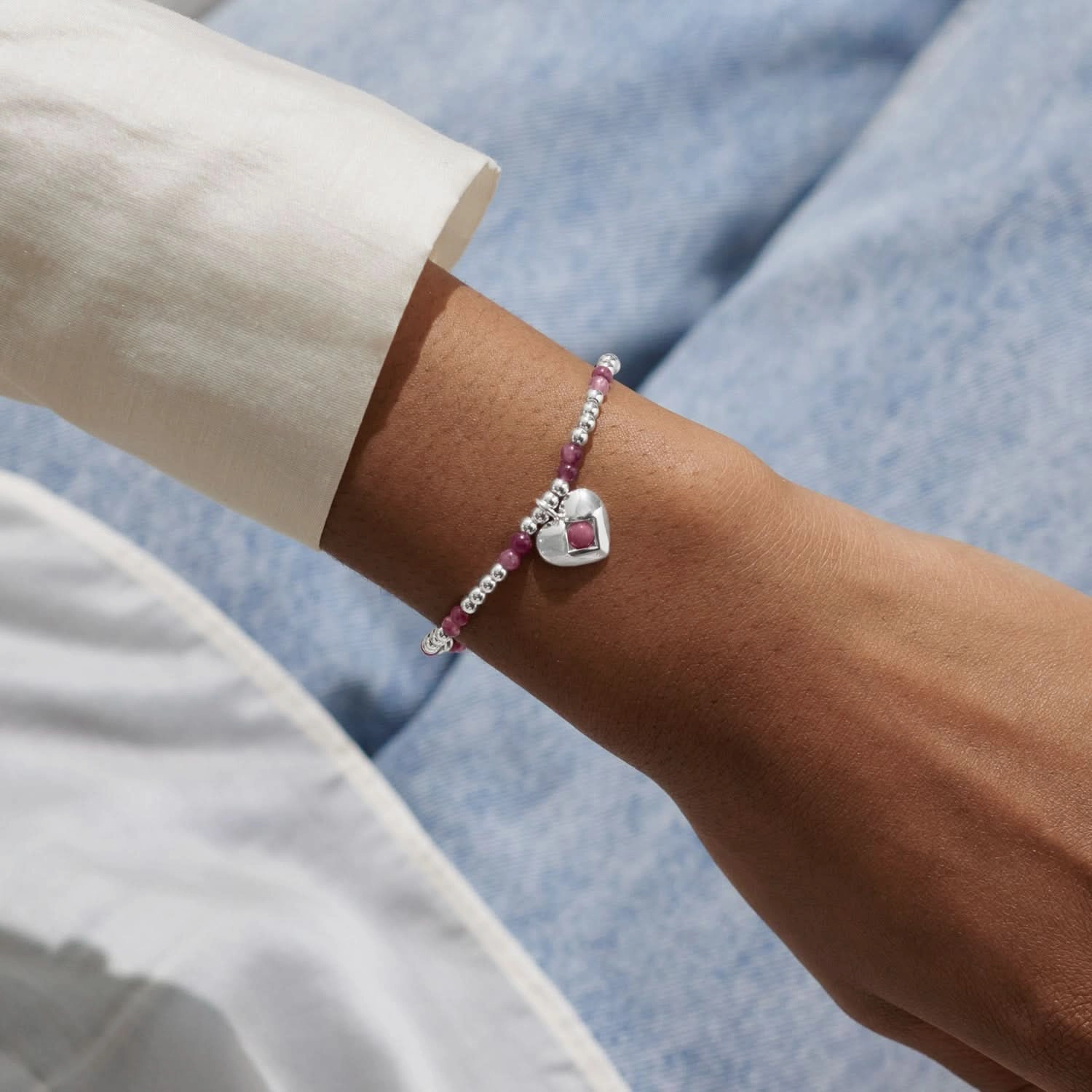 Birthstone A Little October Tourmaline Silver Plated Bracelet 8324