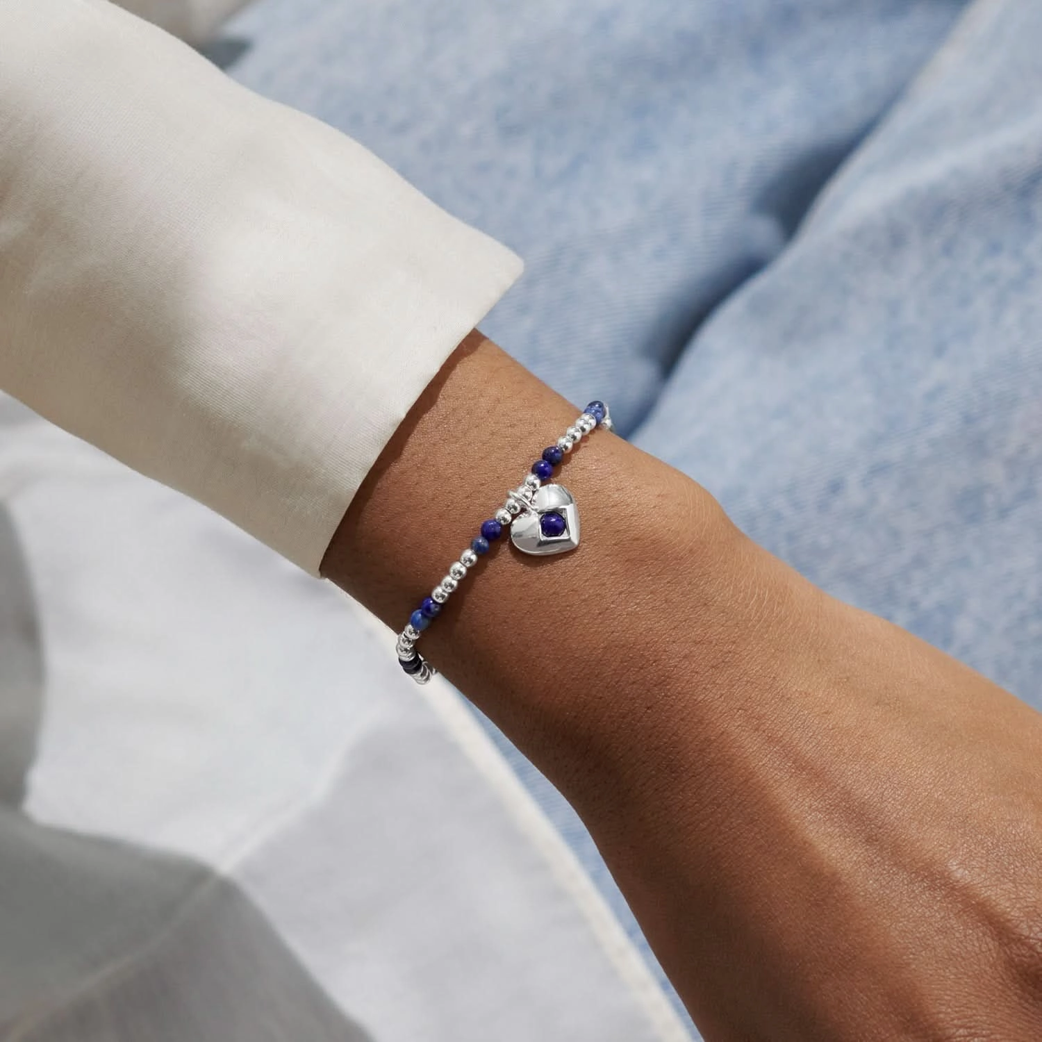Birthstone A Little September Lapis Lazuli Silver Plated Bracelet 8323