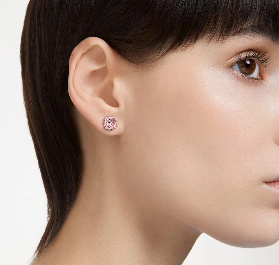 Birthstone October Pink Square - Necklace & Earring