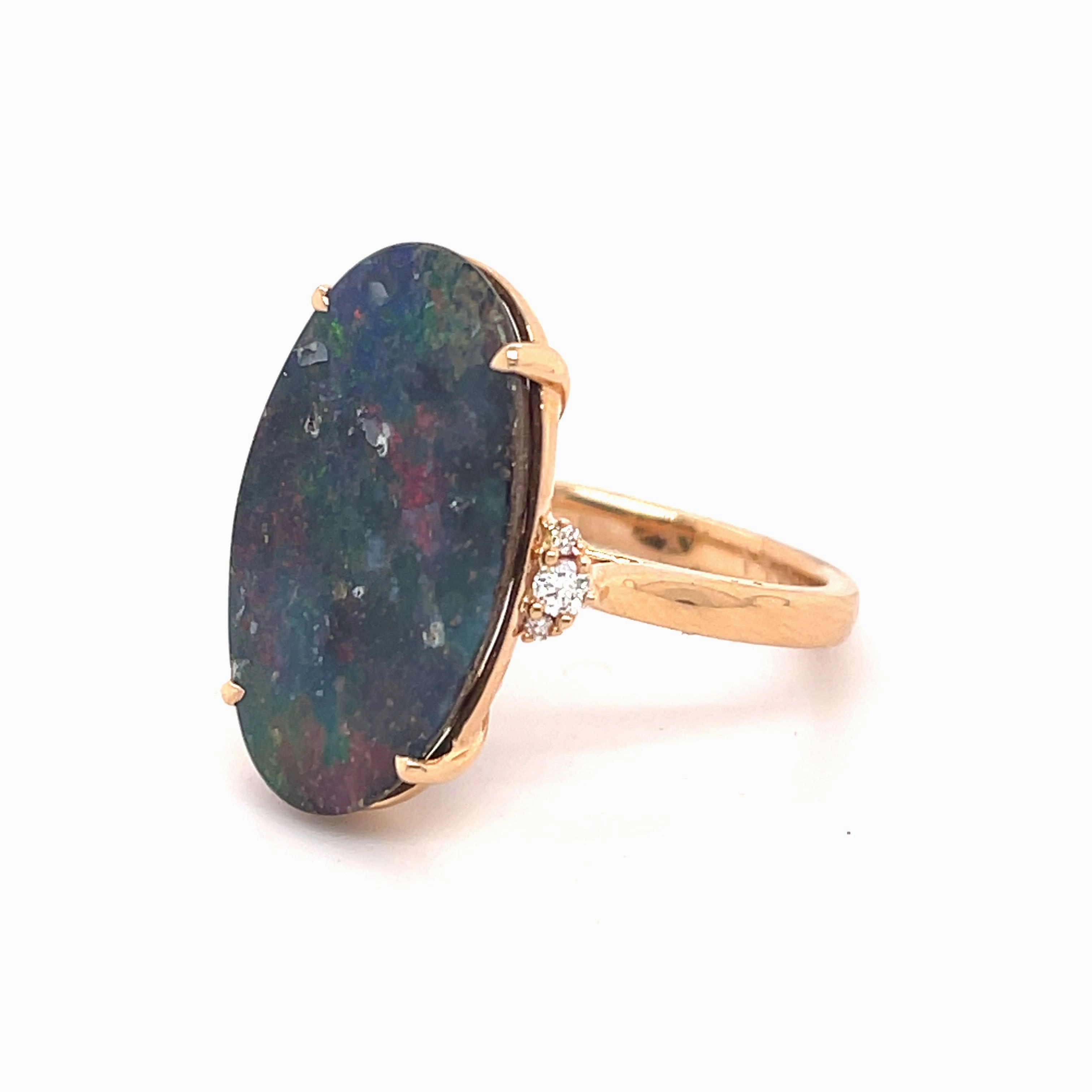 Black Fire Opal Ring