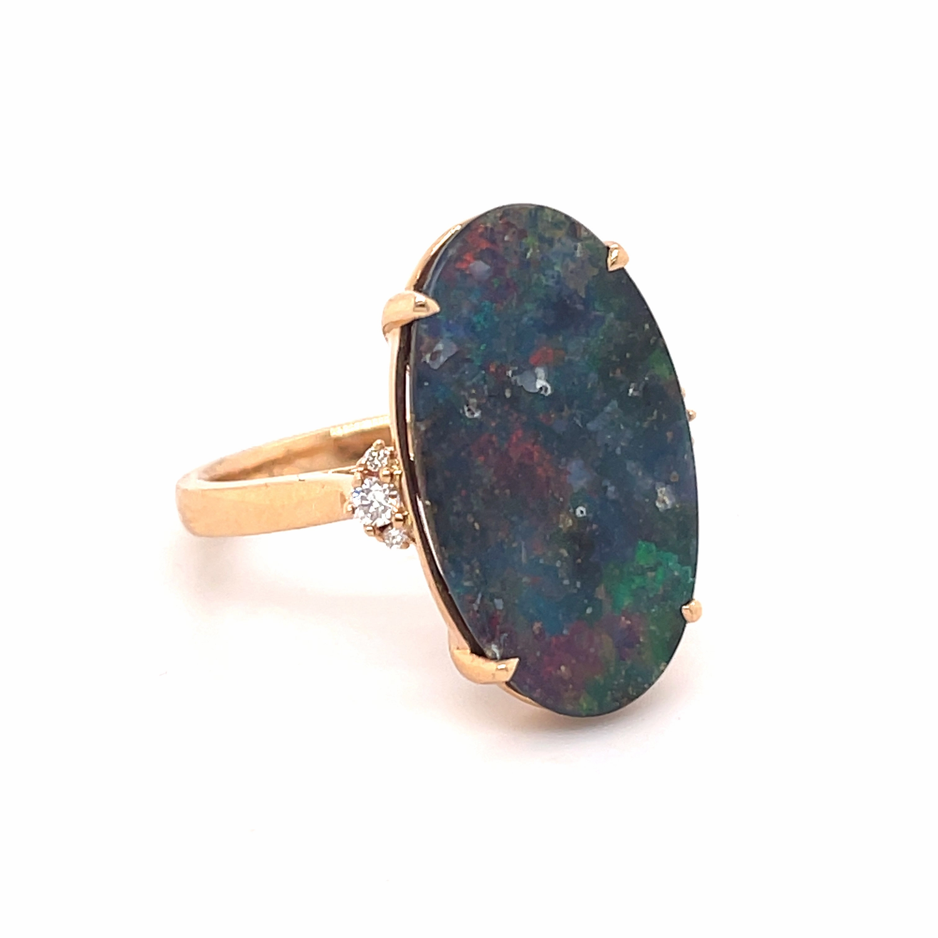 Black Fire Opal Ring