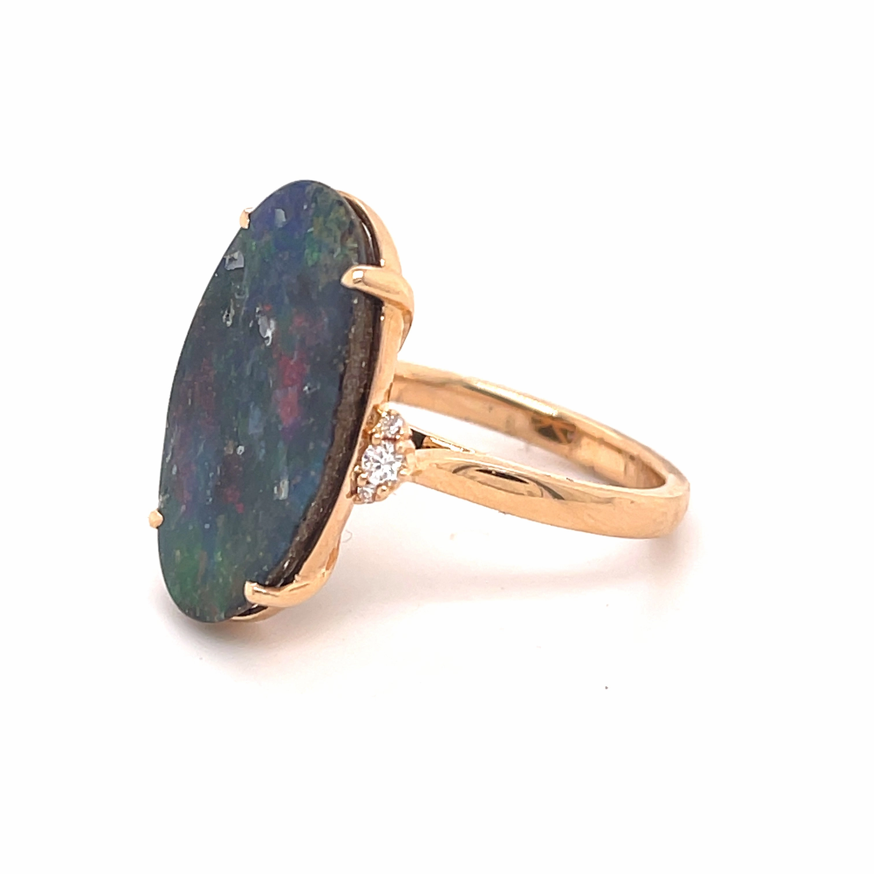 Black Fire Opal Ring