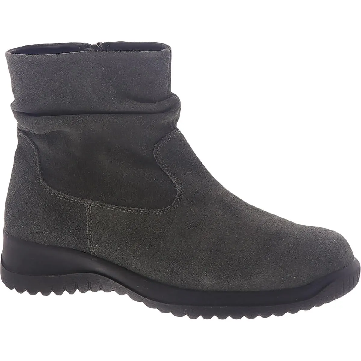 Boston Souch Womens Suede Side Zipper Ankle Boots