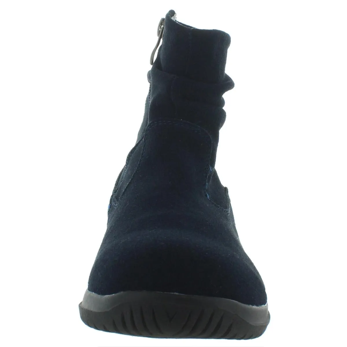 Boston Souch Womens Suede Side Zipper Ankle Boots
