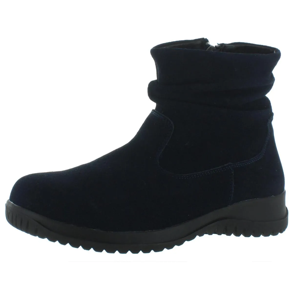 Boston Souch Womens Suede Side Zipper Ankle Boots