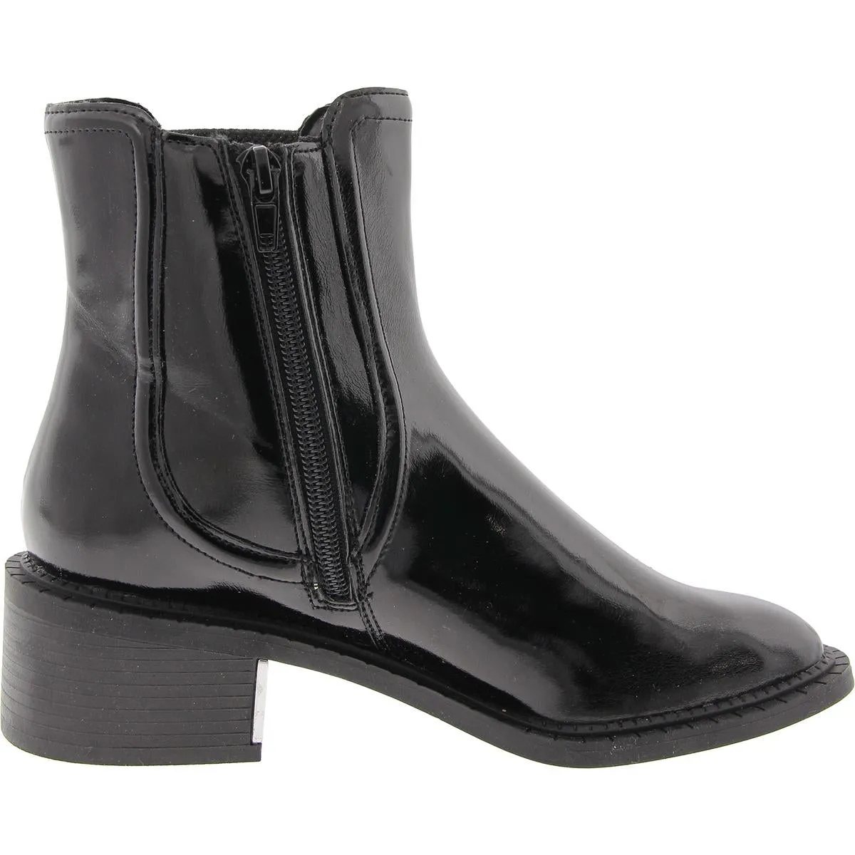 BOVEE Womens Buckle Manmade Motorcycle Boots