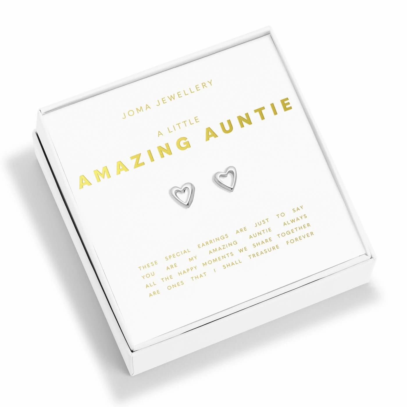 Boxed A Little Amazing Auntie Silver Plated Earrings 7655