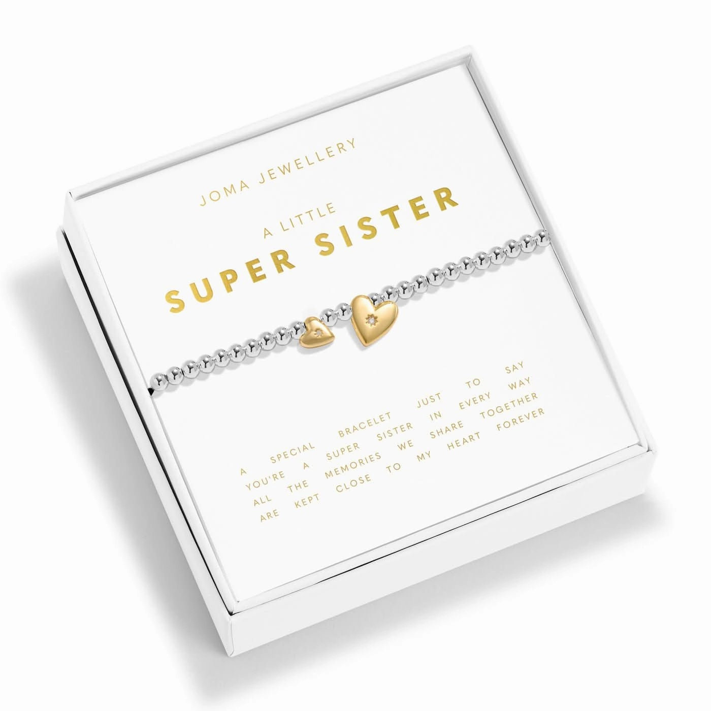 Boxed A Little Super Sister Silver & Gold Plated Bracelet 8188