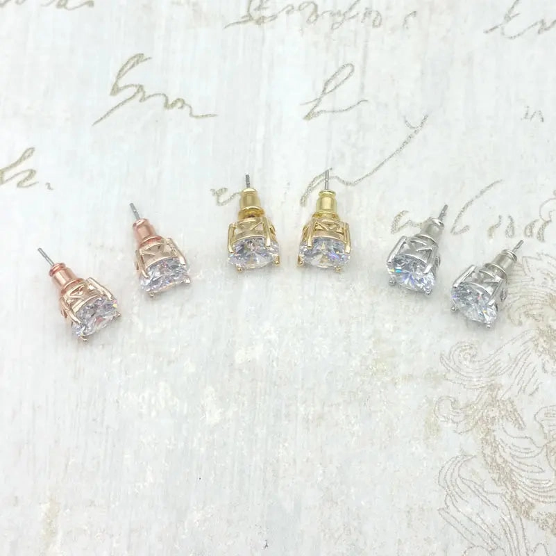 Brilliant Round CZ Studs
