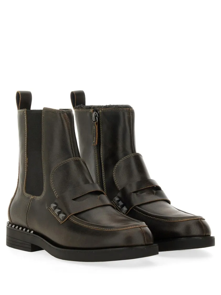 Brown Leather Ankle Boots
