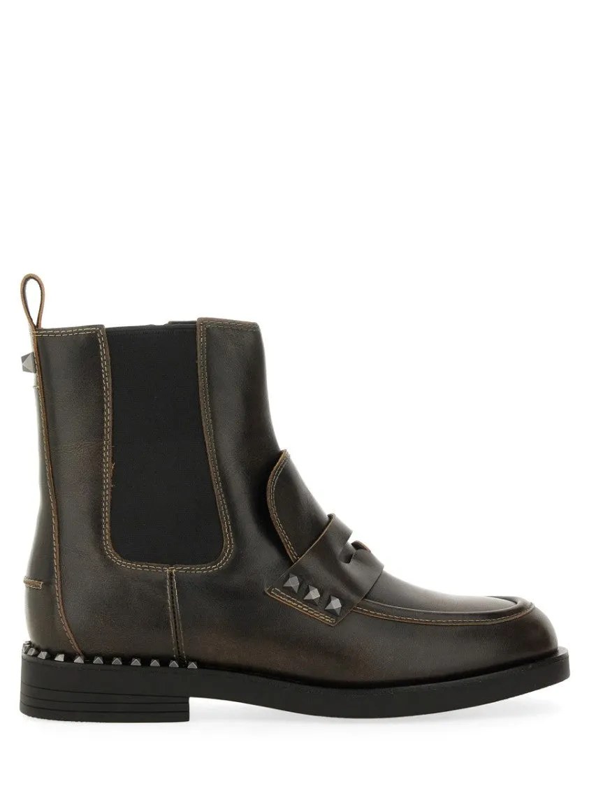 Brown Leather Ankle Boots