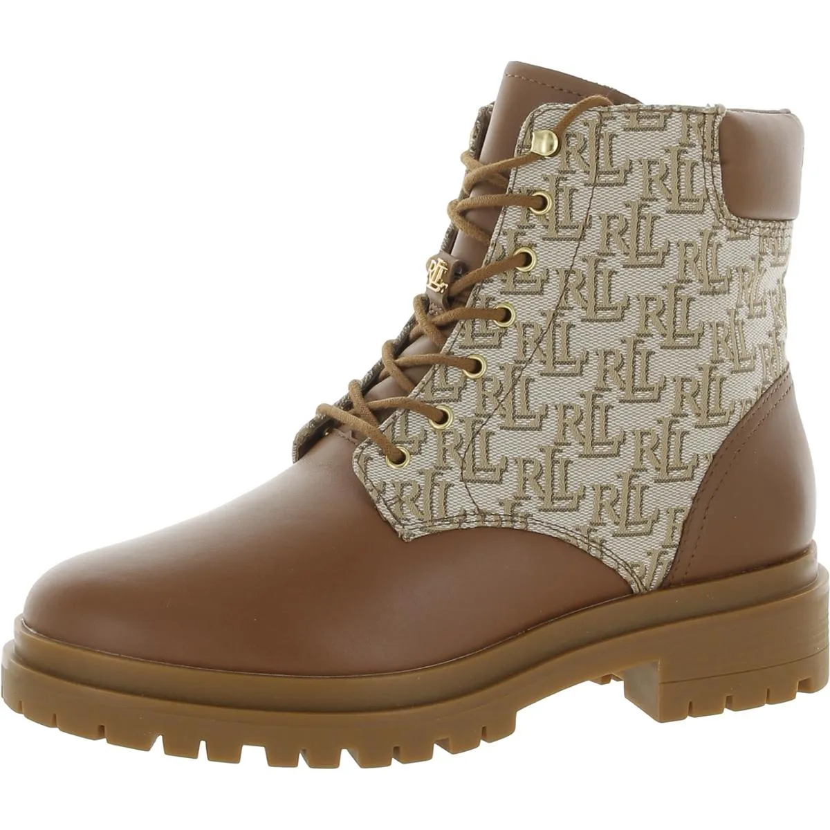Carlee Womens Lugged Sole Ankle Combat & Lace-up Boots